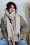 Soft Beige tassel scarf