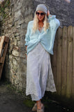 Ruffle sleeve knot detail jumper (Blue)