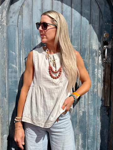 Embroidered tank top