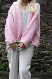 Pink whip stitch cardigan