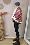 shearling lined patterned jacket