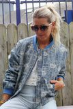 Paisley embroidered bomber jacket
