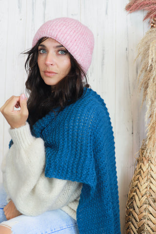 Light pink knit beanie