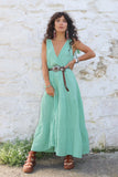 Mint chessecloth tiered dress