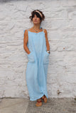 Dusty blue overalls