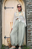 Khaki balloon leg trousers