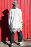 Lace trim soft knit jumper