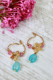 Flower beaded hoops