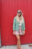 Mint fringe cardigan