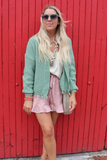 Mint fringe cardigan