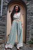 Floral sage green jumpsuit
