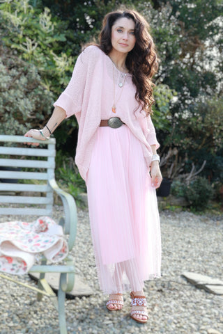 Knit jumper and tulle dress set (Rose)