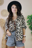 Leopard print bow blouse