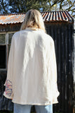 Cheese cloth floral embroidered kimono
