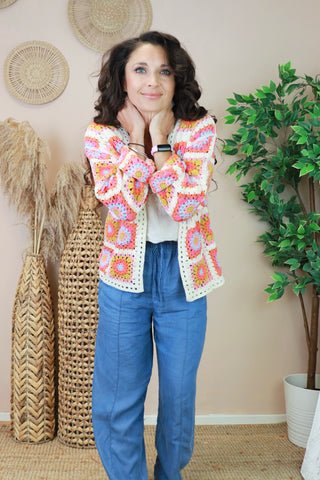 Crochet patchwork jacket