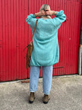 Cable knit cardigan (Aqua)