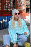 Balloon sleeve cropped jumper