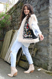 Embroidered fur lined gilet