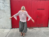 Dusty pink scalloped crochet top