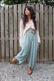 Linen balloon trousers (Sea foam green)