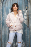 Speckle knit button up cardigan
