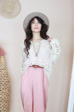 Crochet V neck top