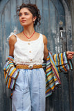 Floral embroidered crop top