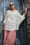 Longline crochet top (Beige)