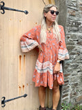 Terracotta floral tunic