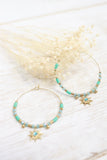 Sun beaded hoops (Gold)