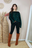 Velvet and sequin top (Alpine green)