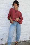 Ruffle sleeve knot detail jumper (Rust)