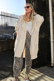 Long cable knit cardigan (Cream)