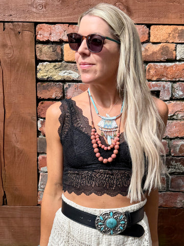Lace balcony bralette (Black)