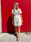 Embroidered tea dress