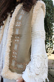 Embroidered shearling lined gilet