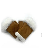 Fluffy lined fingerless gloves