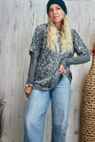 Oversized sequin and velvet silver t-shirt