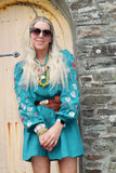 Floral embroidered cotton dress