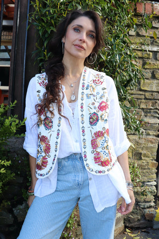 Floral embroidered waistcoat