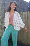 White honeycomb crochet top