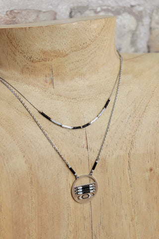 Layered aztec necklace (Silver)