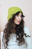 Ribbed knit beanie (Olive green)