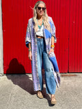 Floral border kimono dress
