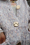 Speckle knit button up cardigan