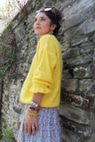 Ruffle sleeve lemon jumper
