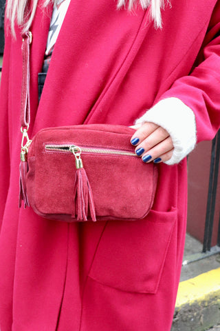 Burgundy leather bag