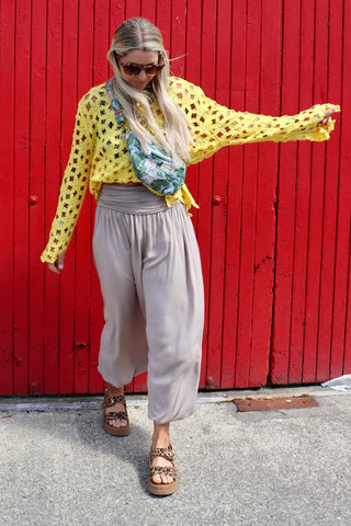 Taupe flowy trousers