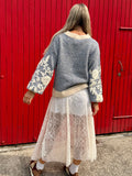 Embroidered stripe jumper