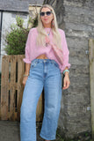 Barrel leg cropped jeans